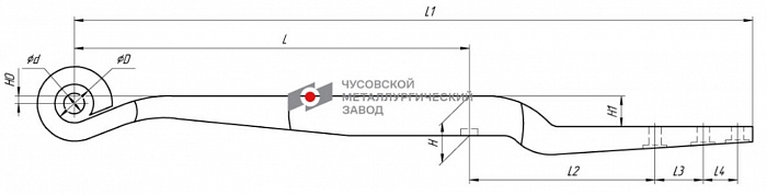 Полурессора гнутая ол BPW 1005801BW-U-13.75.1